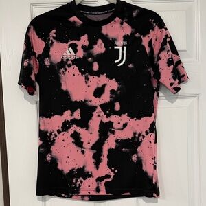 adidas Juventus Black and Pink Tie-Dye Soccer Jersey